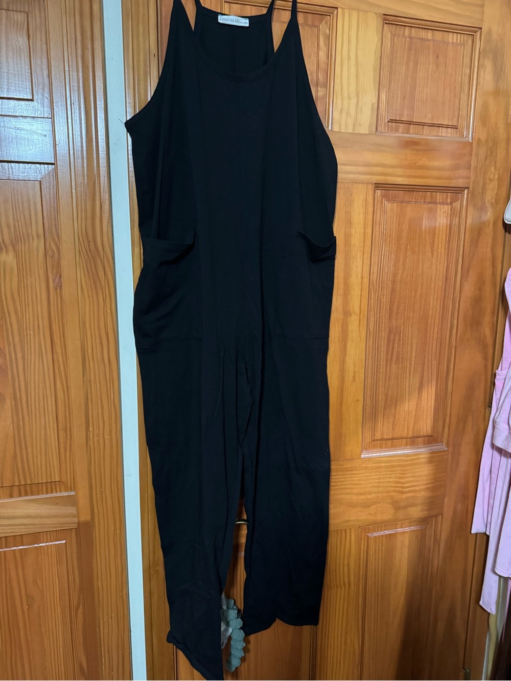 Zenana Outfitters Black Sleeveless Tank Jumpsuit with Pockets